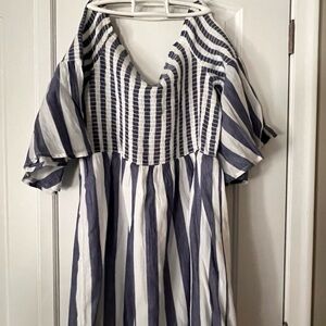 Striped Blue and White Dress